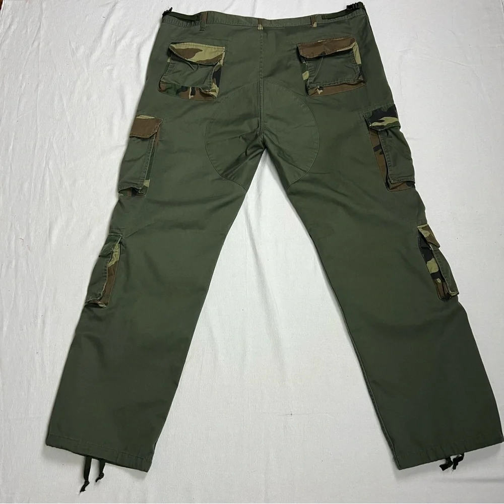 ROTHCO VINTAGE PARATROOPER CARGO PANTS Olive Drab/Woodland Camo (2146) Size XXL - Picture 3 of 9